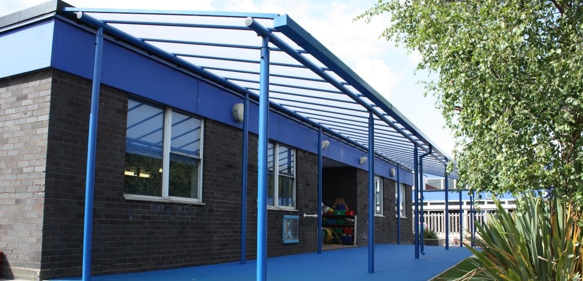 Canopy we fitted at Captain Webb Primary School