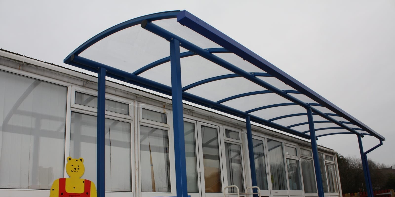 Freestanding playground canopy we designed for Myddle Primary School