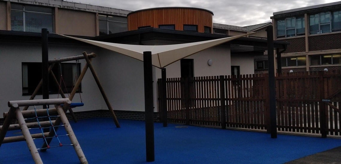 Fabric canopy made for Galashiels Academy