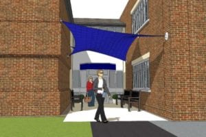 Shade sail visual we created for Epsom College