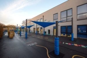 Shade sail we designed for Glenwood School