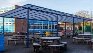 Shelter we installed at Meole Brace School