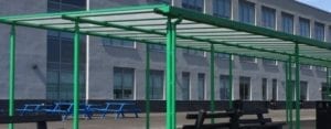 Straight roof canopy we made for Blackpool Aspire Academy