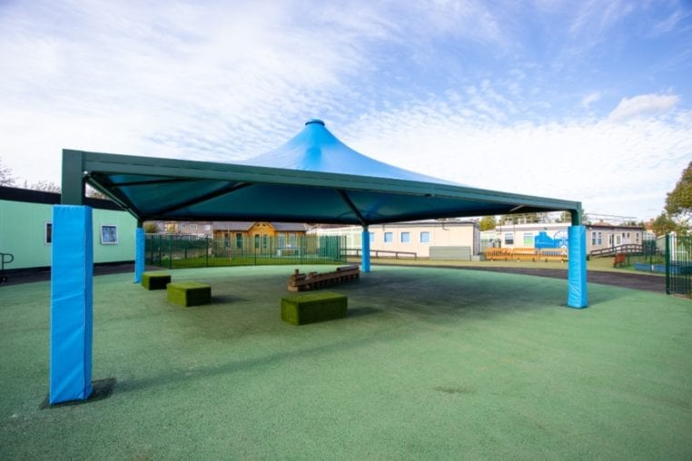 Fabric canopy we designed for Hedgewood School