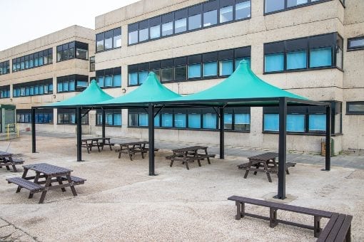 Tepee shelters we installed at Shooters Hill College