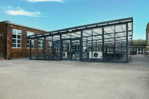 Enclosed dining area canopy at St Gabriels High School