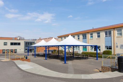 Covered seating area we added to The Harvey Grammar School