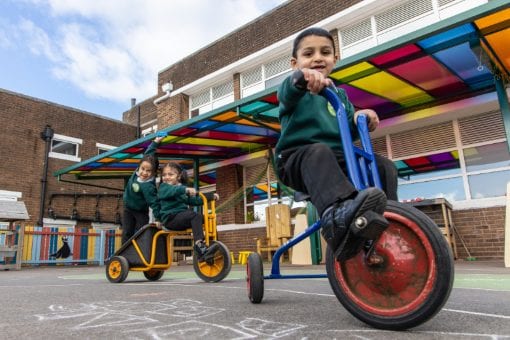 Primary School Pupils Playing Outside