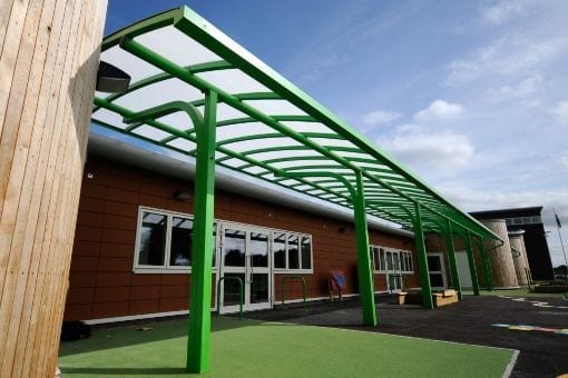 Canopies we fitted at Welsh Language School